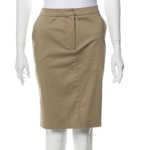 Dice Kayek New beige chino pencil Skirt slant pockets sides slit workwear